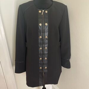 WHBM faux leather trimmed jacket
